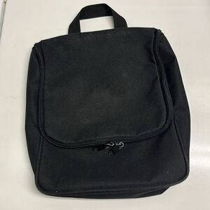 Unbranded Black Travel Toiletries Hanging Bag Hook and Loop Removable Component